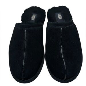 UGG Pearle Faux Fur Lined Scuff Slipper Black Size 7